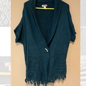 Dark Green Knit Poncho